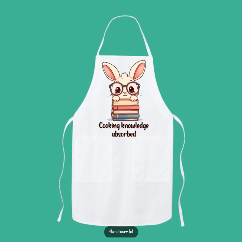 Funny Curious Rabbit Glasses Apron - Kitchen Bookworm Funny Gift