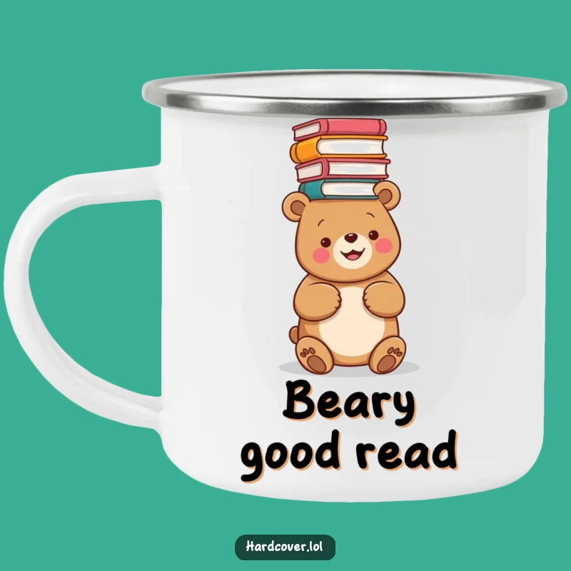Funny Bear Books Camping Mug: Adventure Fuel for Humorous Readers