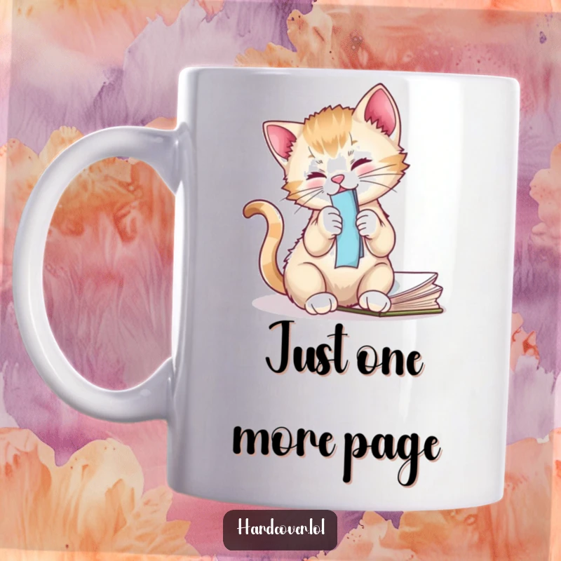 Funny kitten playfully swatting at a dangling bookmark from an open novel, showcasing a cat's curious and mischievous nature.