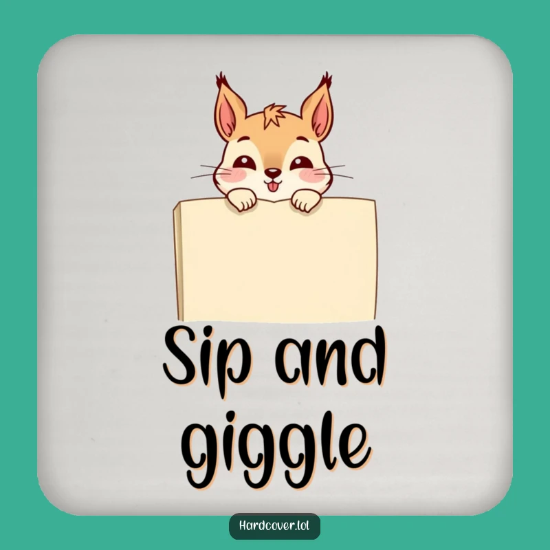 Funny Squirrel Book Coaster Set: Protect Surfaces with Humorous Literary Art