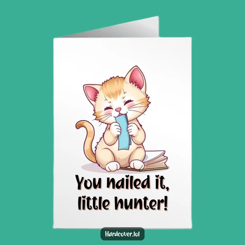 Free Printable Kitten Congrats Card Funny Downloadable Gift for Playful Celebrations