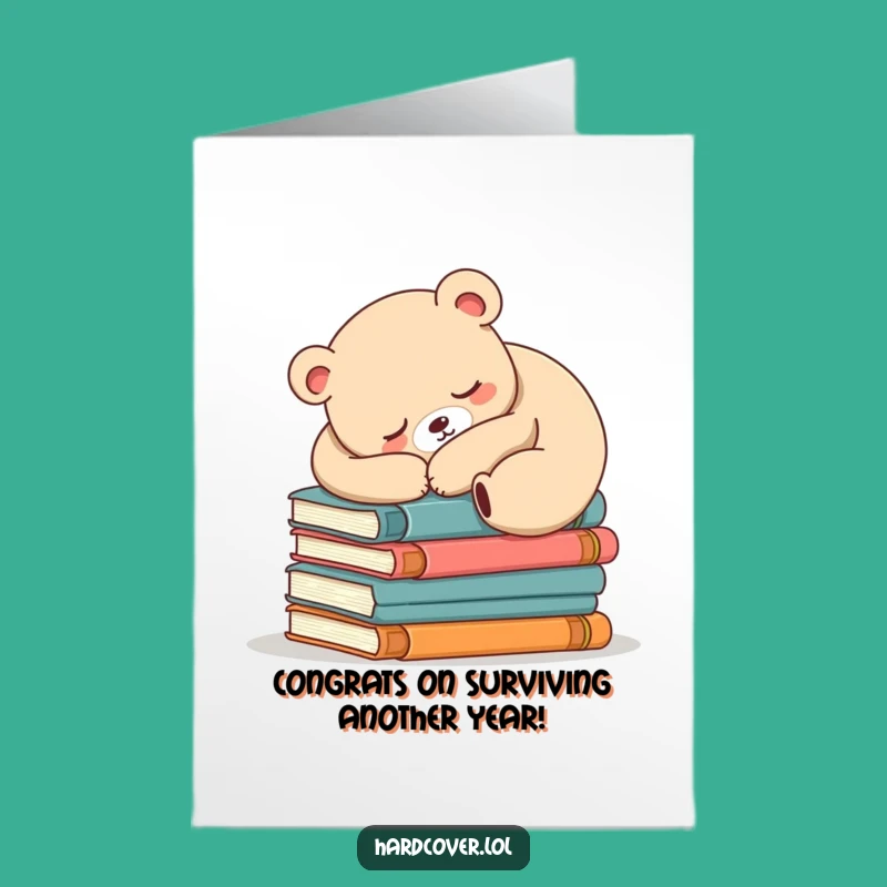 Free Printable Sleepy Bear Congrats Card Funny Downloadable Gift for Relaxed Achievements