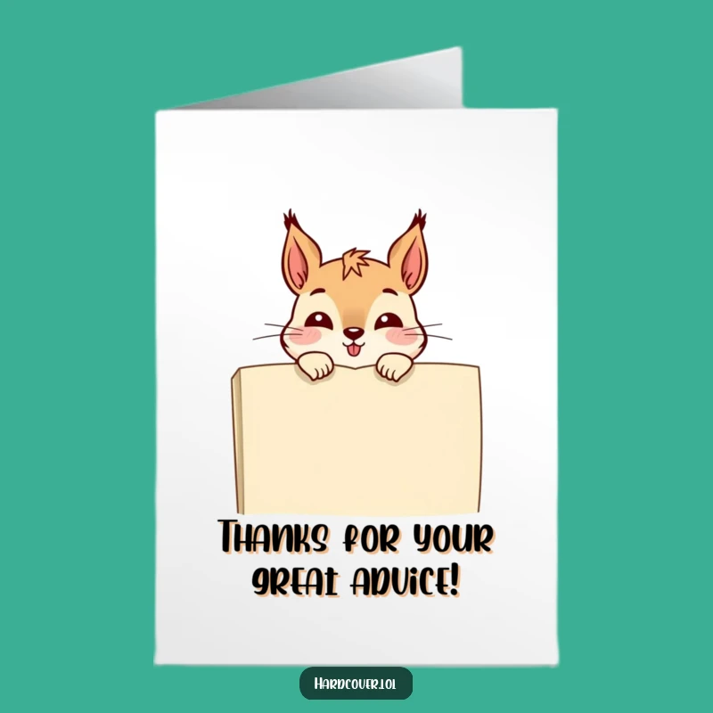 Free Printable Thank You Card: Giggling Squirrel Peek - Humorous Downloadable Gift of Thanks