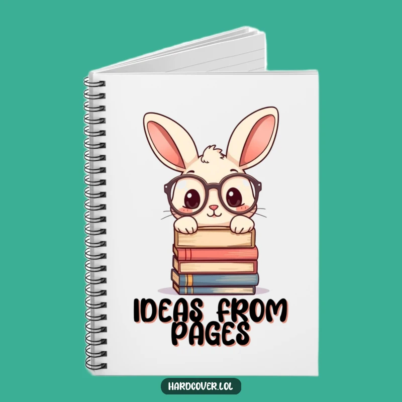 Funny Curious Rabbit Glasses Notebook - Bookworm Journal