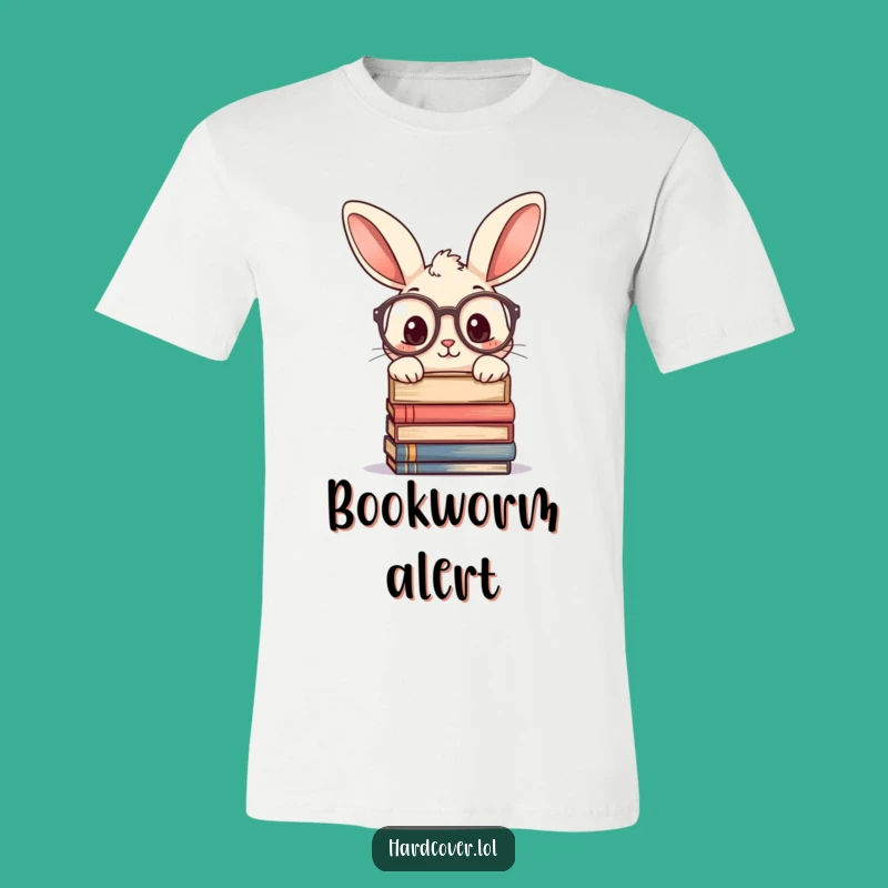 Funny Curious Rabbit Glasses T-Shirt - Book Lover Character Tee